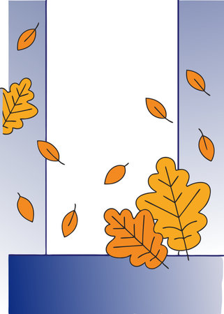 Minimalist Autumn season background on white backgroundのイラスト素材