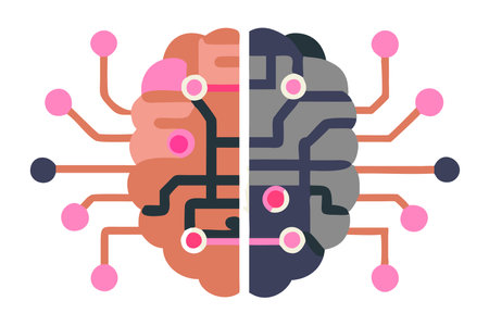 Minimalist Human brain on white backgroundのイラスト素材