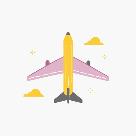 Minimalist Jet aircraft on white backgroundのイラスト素材