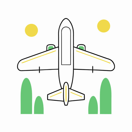 Minimalist Jet aircraft on white backgroundのイラスト素材