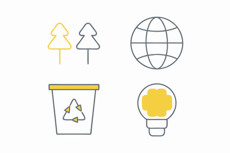 Eco icons set on white backgroundのイラスト素材
