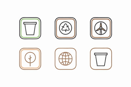Eco icons set on white backgroundのイラスト素材