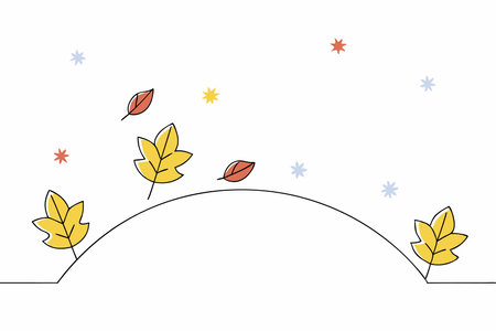 Minimalist Autumn season background on white backgroundのイラスト素材