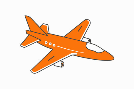 Minimalist Jet aircraft on white backgroundのイラスト素材