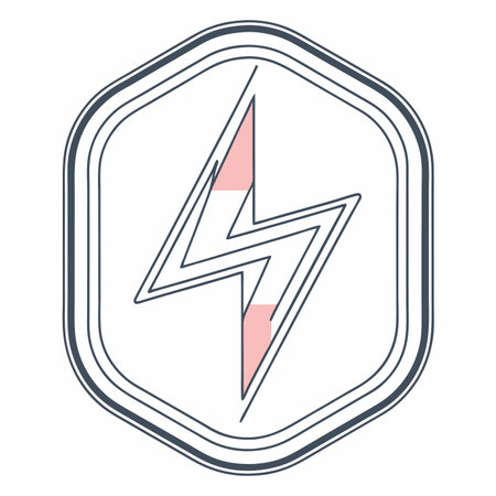 Minimalist Lightning Thunder Sign on white backgroundのイラスト素材