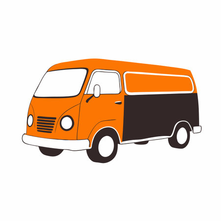 Minimalist Vehicle van on white background