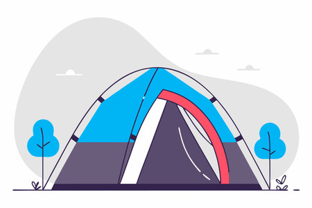 Camping Tent Illustration on white backgroundのイラスト素材