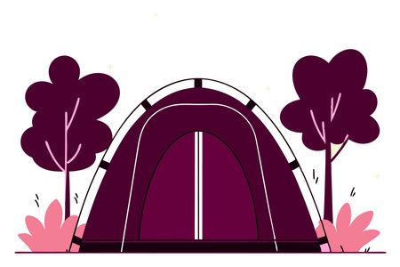 Camping Tent Illustration on white backgroundのイラスト素材
