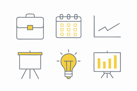 Minimalist Modern Business Icons Set on white backgroundのイラスト素材