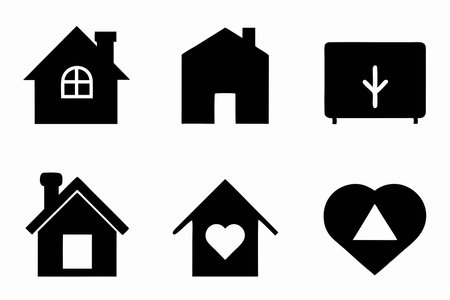 Minimalist Modern home Icons Set on white backgroundのイラスト素材
