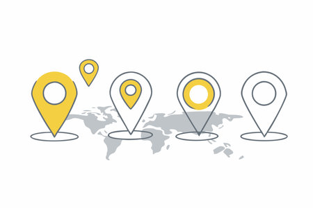 Minimalist Modern location Icons Set on white backgroundのイラスト素材