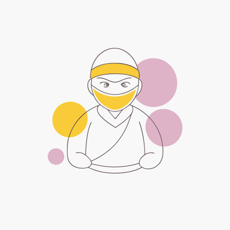 Minimalist Ninja on white background