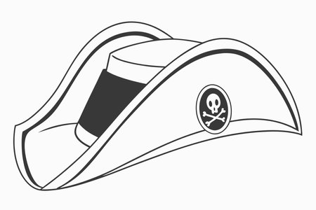 Minimalist pirate hat on white backgroundのイラスト素材