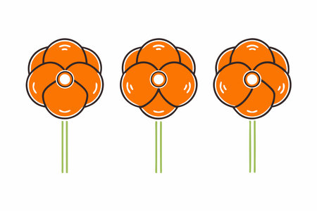 Minimalist pink cosmos flowers on white backgroundのイラスト素材