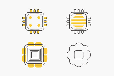 AI Technology Icons set on white background