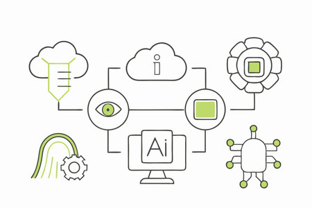 AI Technology Icons set on white background