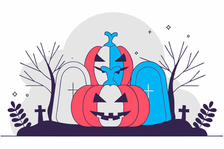 Halloween Pumpkin Art on white backgroundのイラスト素材