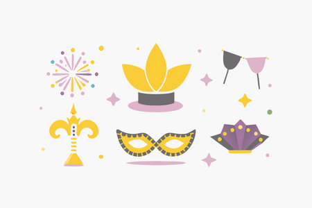 Realistic mardi gras on white backgroundのイラスト素材