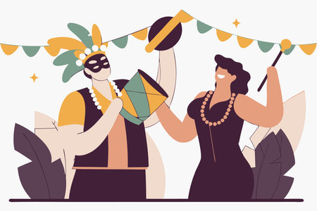 Realistic mardi gras on white backgroundのイラスト素材