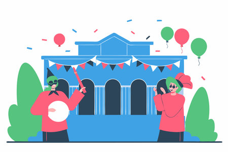 Realistic mardi gras on white backgroundのイラスト素材