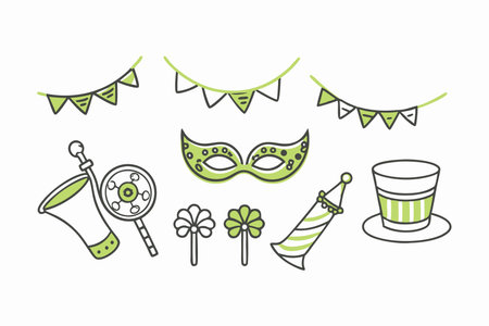 Realistic mardi gras on white backgroundのイラスト素材