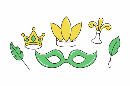 Realistic mardi gras on white backgroundのイラスト素材