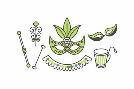 Realistic mardi gras on white backgroundのイラスト素材