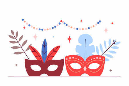 Realistic mardi gras on white backgroundのイラスト素材