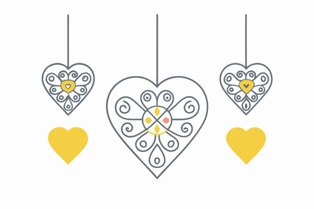 Valentine Heart Art on white backgroundのイラスト素材