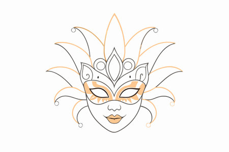 Venetian carnival mask Illustrations on white backgroundのイラスト素材