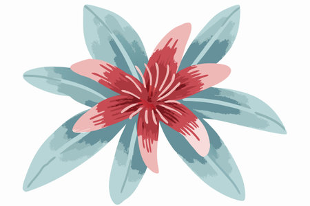Watercolor flower on white backgroundのイラスト素材