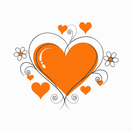 Valentine Heart Art on white backgroundのイラスト素材