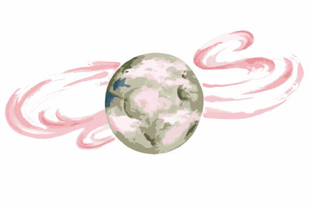 Watercolor planet earth on white backgroundのイラスト素材