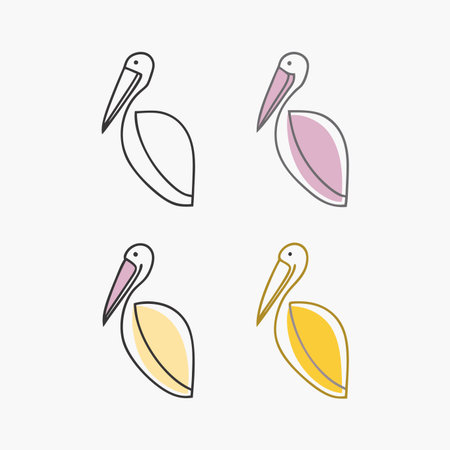 Minimalist pelican on white backgroundのイラスト素材