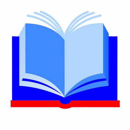 Minimalist Covered opened book with pages fluttering on white backgroundのイラスト素材