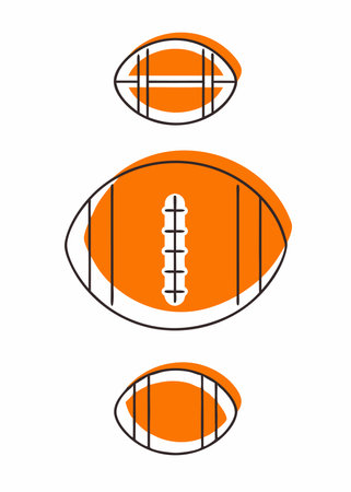 Minimalist Abstract Football on white backgroundのイラスト素材