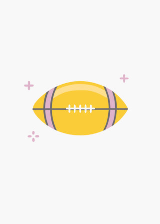 Minimalist Abstract Football on white backgroundのイラスト素材