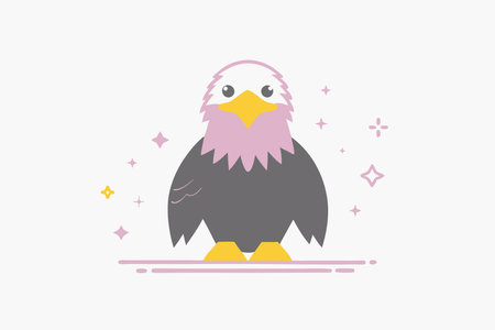 Minimalist eagle on white background