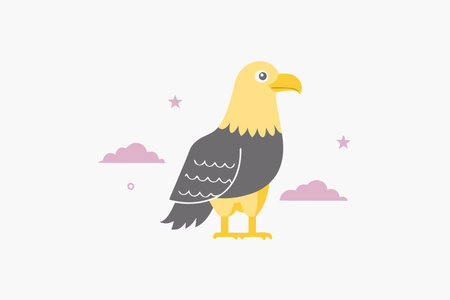 Minimalist eagle on white backgroundのイラスト素材