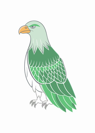Minimalist eagle on white backgroundのイラスト素材