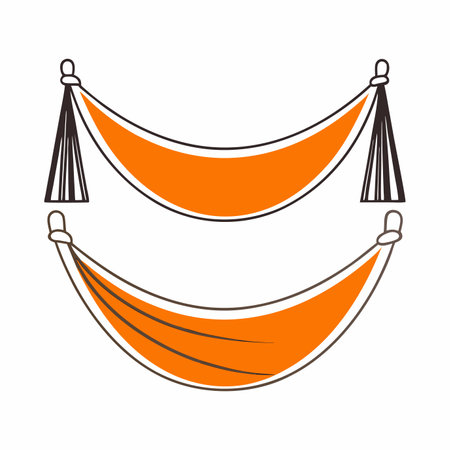 Minimalist hammock on white backgroundのイラスト素材