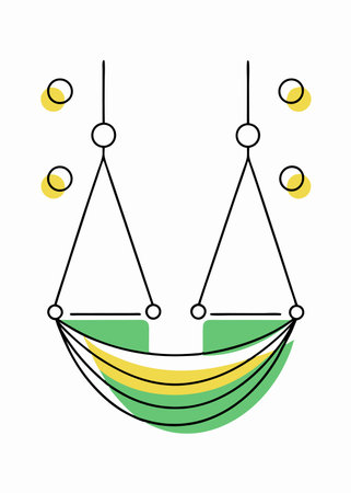 Minimalist hammock on white backgroundのイラスト素材