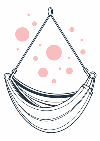 Minimalist hammock on white backgroundのイラスト素材