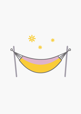 Minimalist hammock on white backgroundのイラスト素材