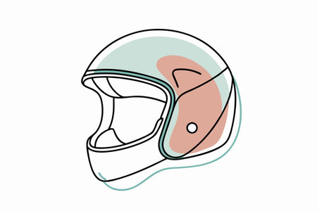 Minimalist Helmet on white backgroundのイラスト素材