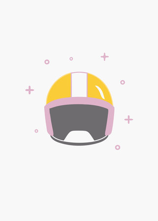 Minimalist Helmet on white backgroundのイラスト素材