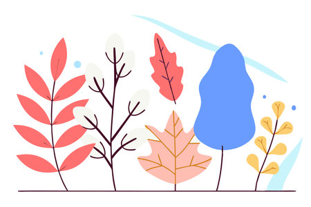 Autumn leaves collection on white backgroundのイラスト素材
