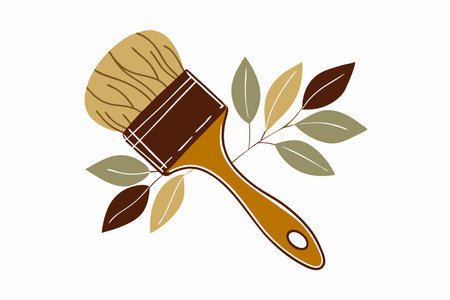 Brush illustration on white backgroundのイラスト素材