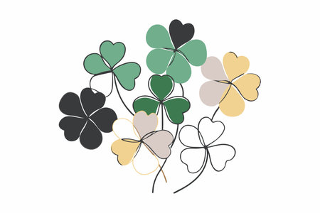 Clover Leaves collections on white backgroundのイラスト素材