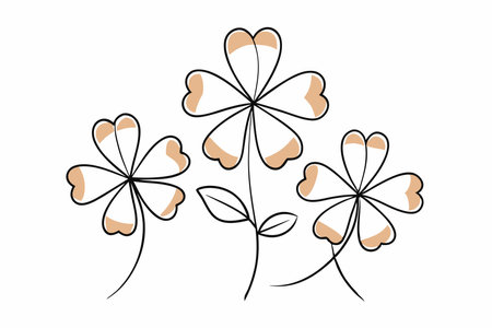 Clover Leaves collections on white backgroundのイラスト素材